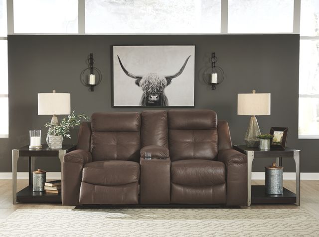 Signature Design by Ashley® Jesolo Coffee Double Reclining Console Loveseat 4