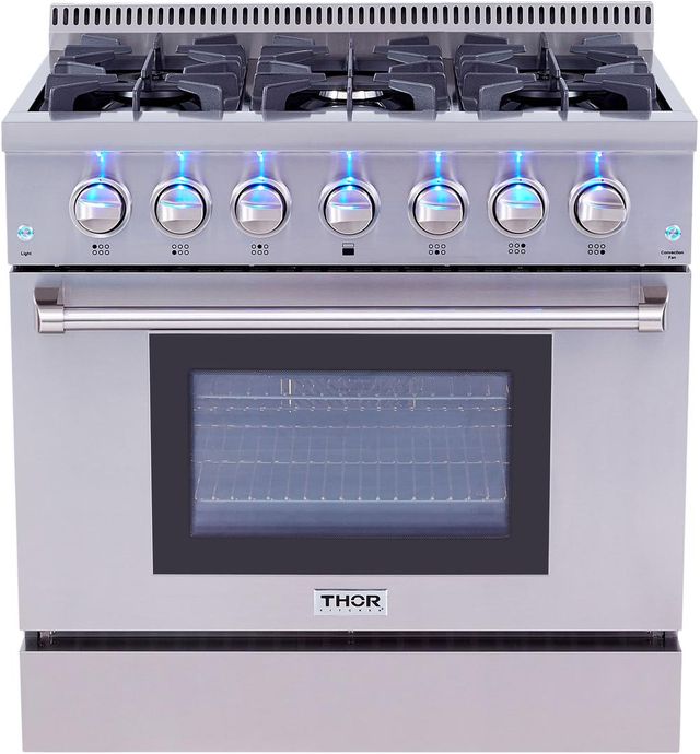 Thor Kitchen® 36" Stainless Steel Pro Style Dual Fuel Range 1