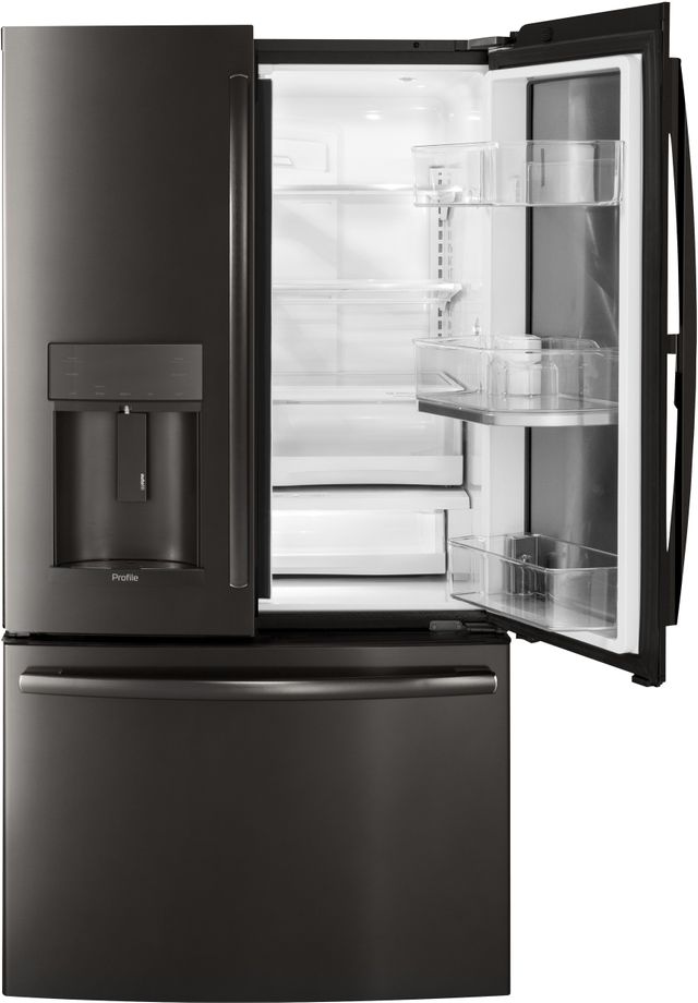 GE Profile™ 22.2 Cu. Ft. Black Stainless Steel Counter Depth French Door Refrigerator 4