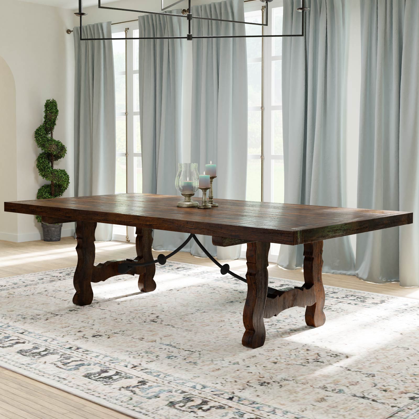 Furniture Source International Pastora Dining Table with Iron Work