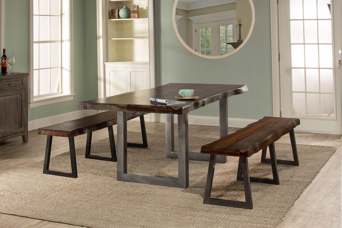 Hillsdale Furniture Emerson 3-Piece Gray Sheesham Rectangle Dining Set ...