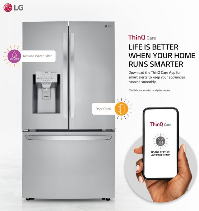 LG 23.5 Cu. Ft. PrintProof™ Stainless Steel Counter Depth French Door Refrigerator 23