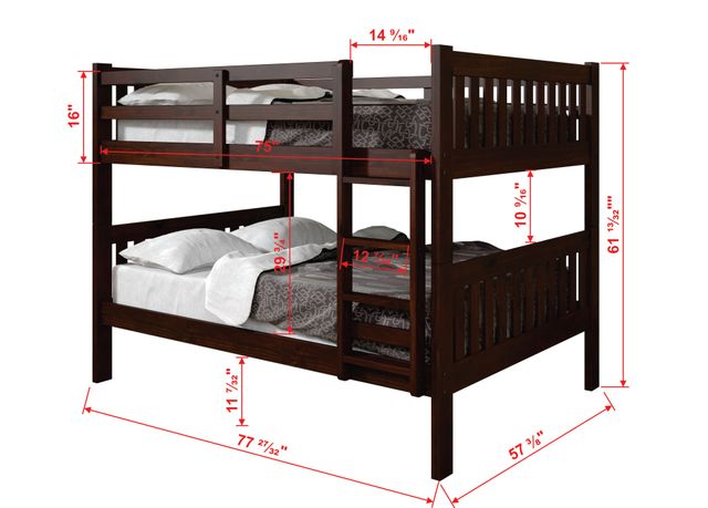 Donco Trading Company Mission Full Bunk Bed-1