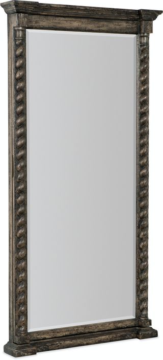 Hooker® Furniture La Grange Dark Wood Vail Floor Mirror with Jewelry Storage