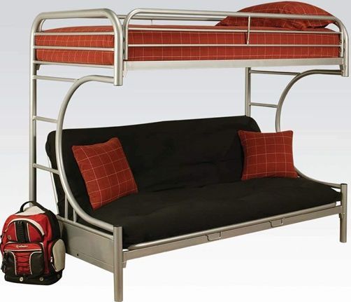 ACME Furniture Eclipse Collection Silver Twin XL/Queen Futon Bunk Bed