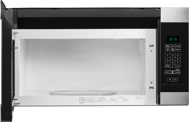 Amana® 1.6 Cu. Ft. Black on Stainless Over The Range Microwave 2