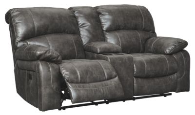 Signature Design by Ashley® Dunwell Steel Power Reclining Loveseat with Console and Adjustable Headrest-2
