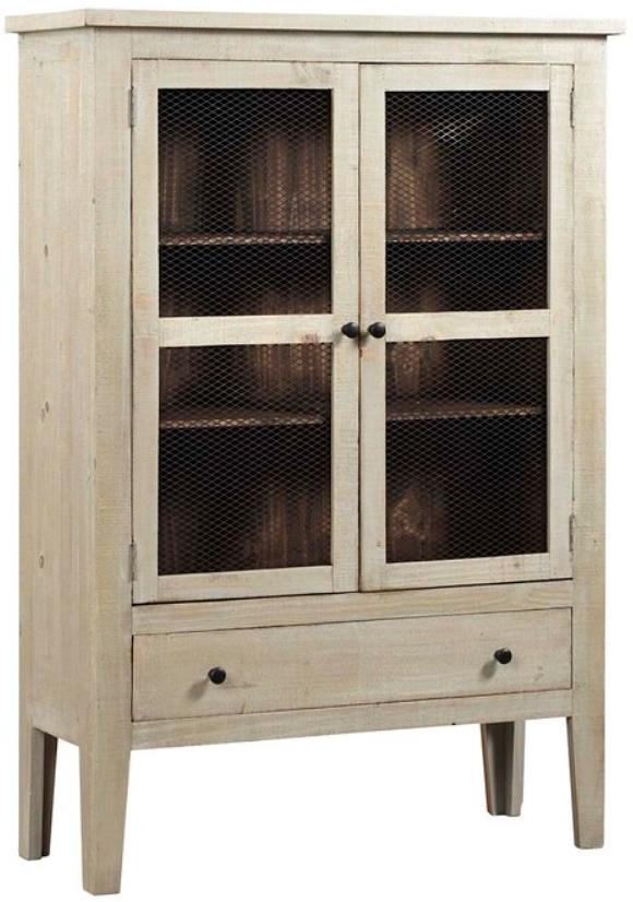 Progressive® Furniture Isabella Pine/Washed Linen Display Cabinet