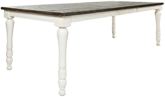Jofran Inc. Madison County Barnwood Rectangle Extension Table with Vintage White Base-0