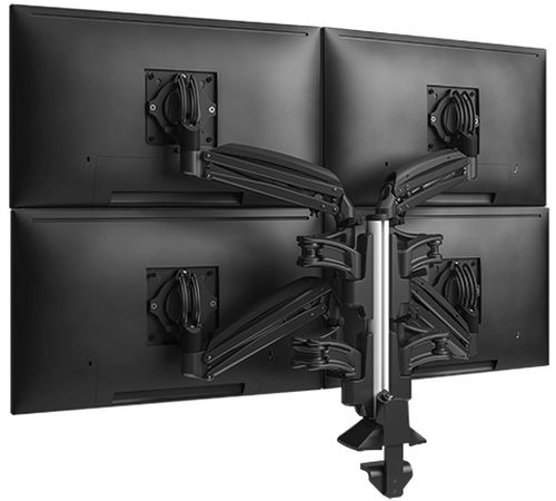 Chief® Kontour™ KX Series Black Quad Monitor Arm Column Desk Mount