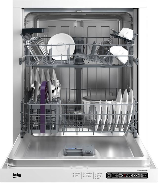 Beko 24" White Top Control Built In Dishwasher-1