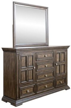 Liberty Furniture Big Valley Brownstone Dresser and Mirror