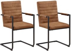 Coaster® Nate 2-Piece Antique Brown/Black Upholstered Dining Arm Chair Set