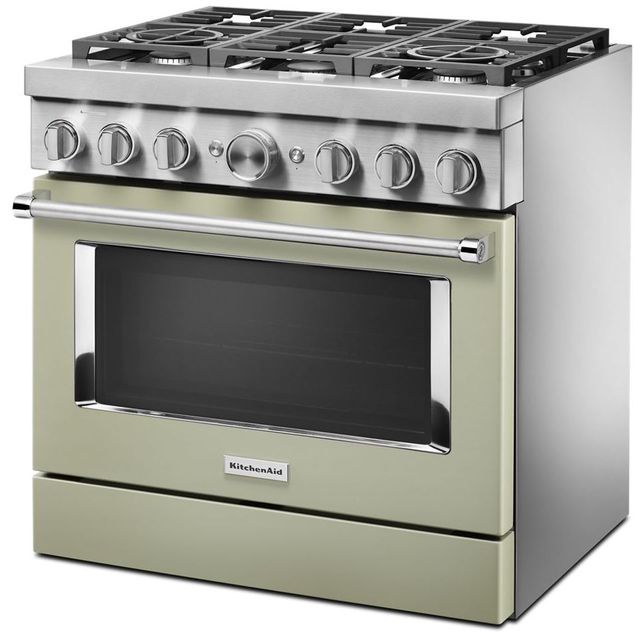 KitchenAid® 36" Stainless Steel Commercial Style Freestanding Dual Fuel Range 16