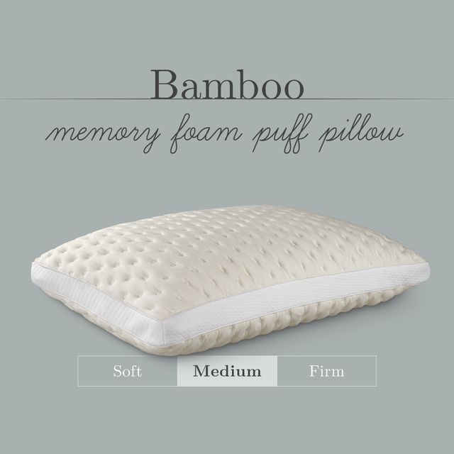 PureCare® Fabrictech™ Bamboo Memory Foam Puff Queen Pillow 1