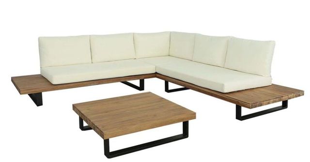 Progressive® Furniture Sandbar 3-Piece White Outdoor Table Set-0