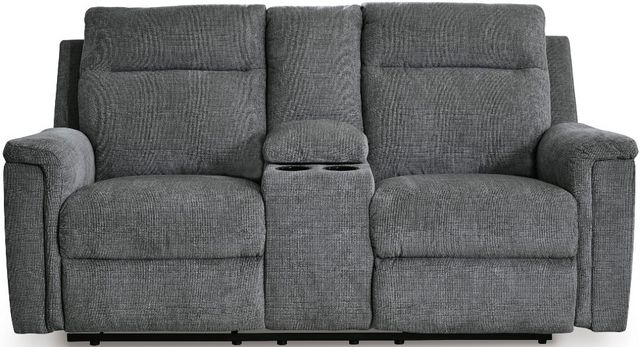 Signature Design by Ashley® Barnsana Gravel Power Reclining Loveseat ...