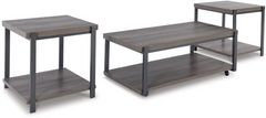 Signature Design by Ashley® Wilmaden 3-Piece Gray/Black Table