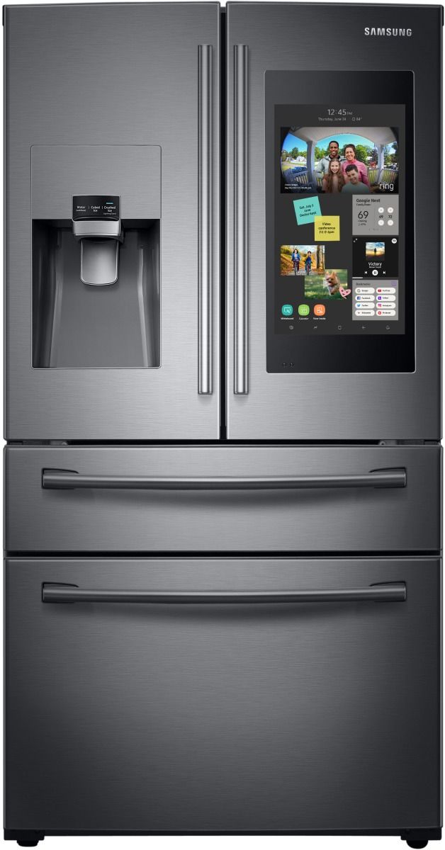 Samsung 28 Cu. Ft. Capacity 4-Door French Door Refrigerator-Fingerprint Resistant Black Stainless Steel-RF28NHEDBSG