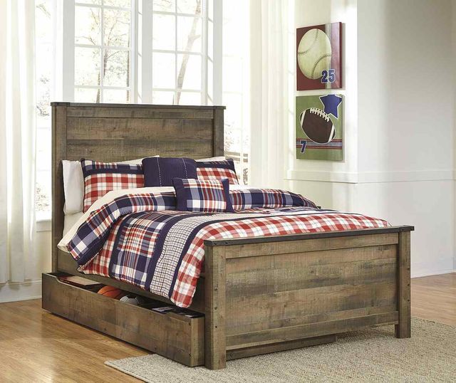 Signature Design by Ashley® Trinell Brown Twin Panel Bed with 1 Large Storage Drawer-1