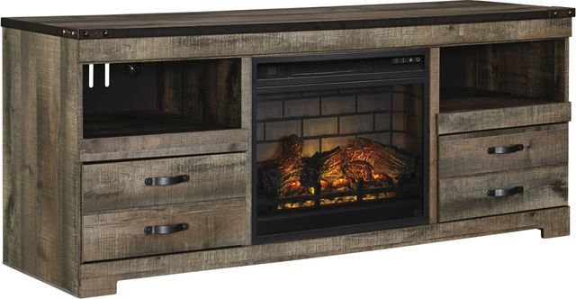Signature Design by Ashley® Trinell Gray 63" TV Stand with Electric Fireplace-0