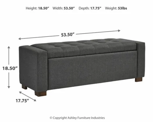 Signature Design by Ashley® Cortwell Gray Storage Bench 4