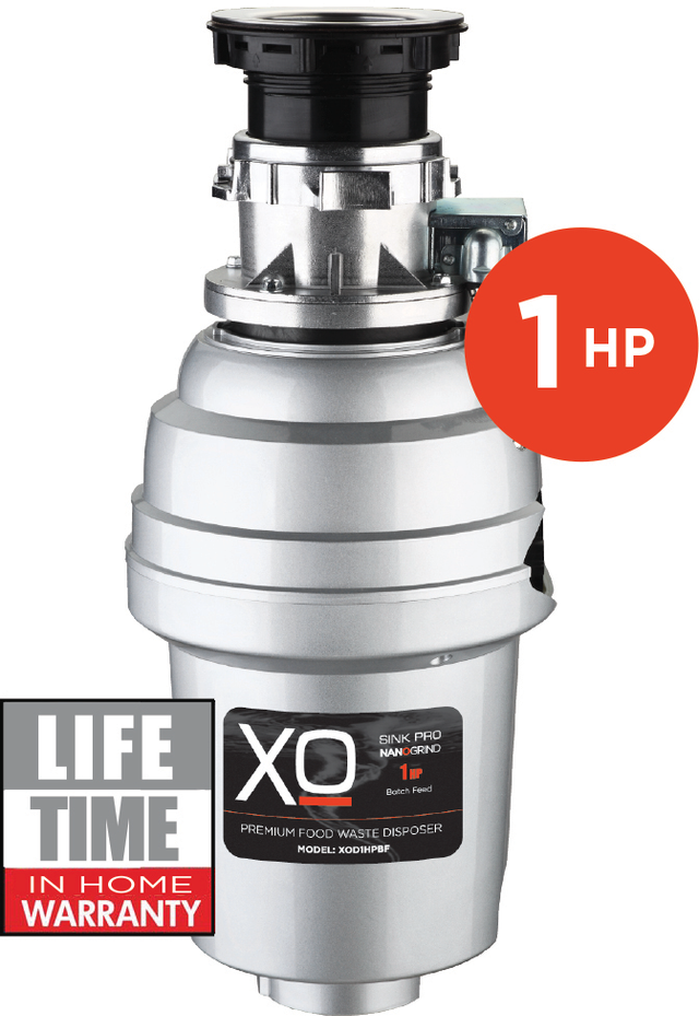 XO 1 HP Batch Feed Stainless Steel Garbage Disposer 1