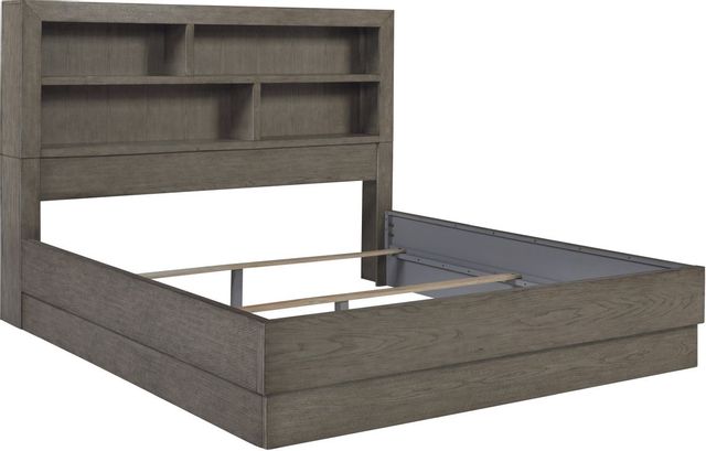 Benchcraft® Anibecca Weathered Gray Queen Bookcase Bed-1