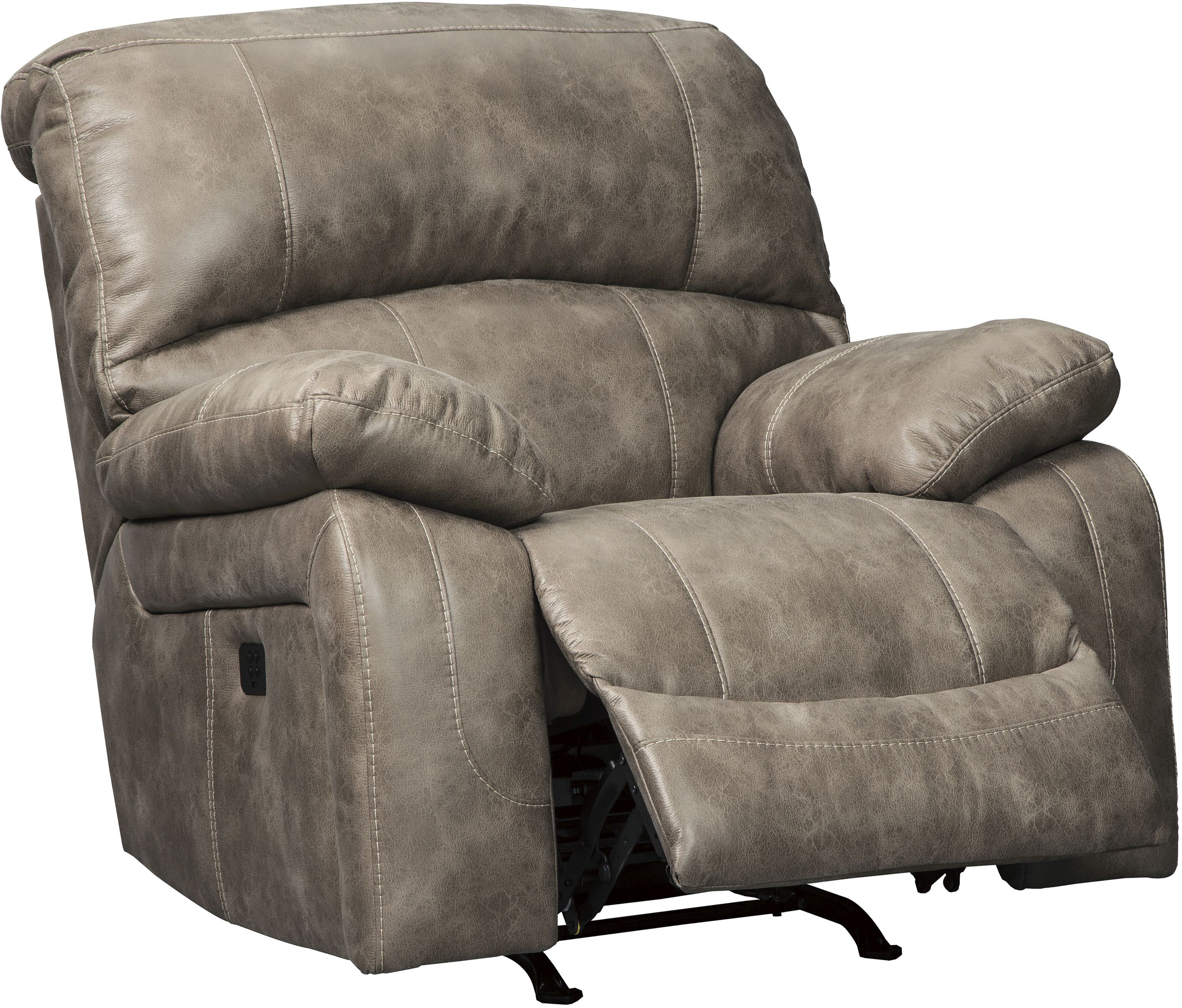 Signature Design by Ashley® Dunwell Driftwood Power Recliner with Adjustable Headrest