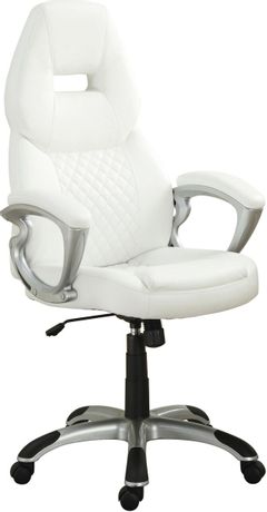Coaster® Bruce White/Silver Adjustable Height Office Chair