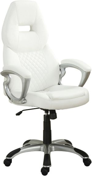 Coaster® White/Silver Adjustable Height Office Chair