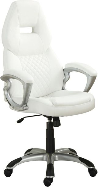 Coaster® White And Silver Adjustable Height Office Chair