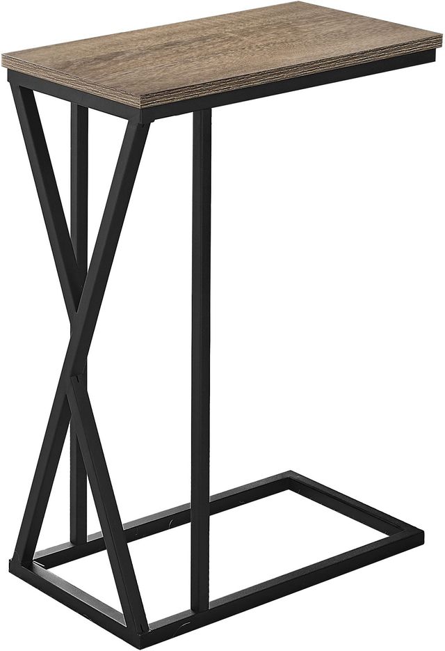 Monarch Specialties Inc. Dark Taupe 25" Accent Table with Black Metal Frame