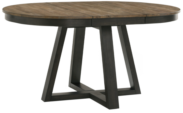 Intercon Harper Pecan Round Dining Table with Brushed Brown Base ...