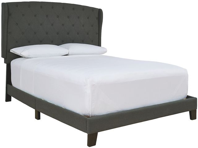 Signature Design by Ashley® Vintasso Charcoal Queen Upholstered Panel Bed 0