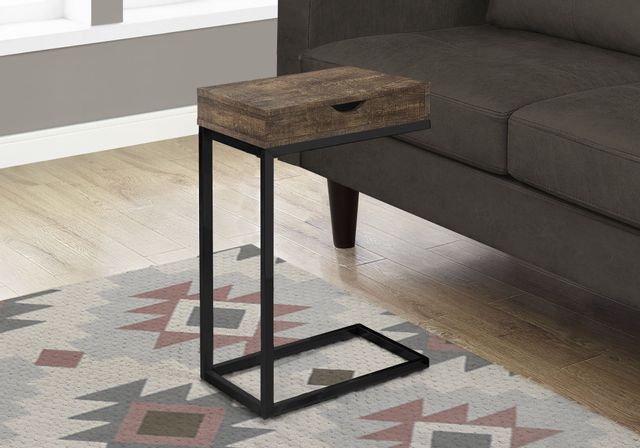 Monarch Specialties Inc. Reclaimed Wood Black Metal Accent Table 4