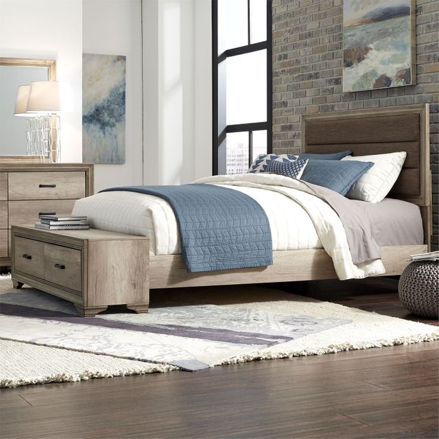 Liberty Furniture Sun Valley Sandstone Upholstered Queen Storage Bed-2