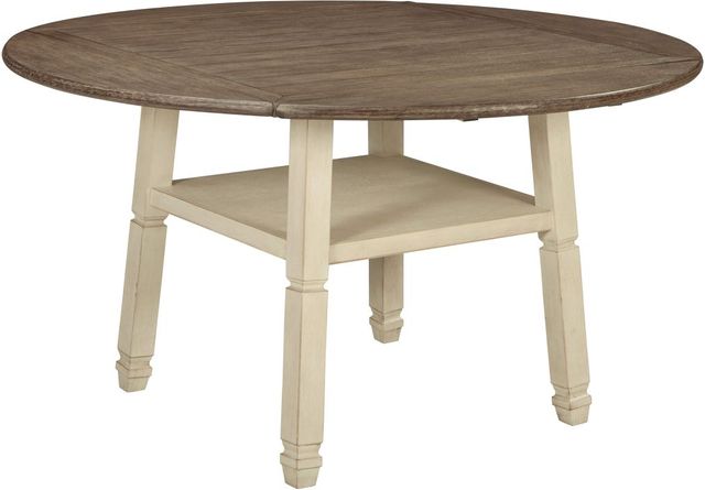 Table hauteur comptoir ronde hauteur comptoir Bolanburg, brun/blanc, Signature Design by Ashley®