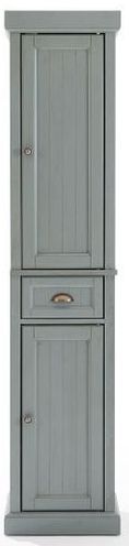 Crosley Furniture Seaside Tall Linen Cabinet in Distressed Gray