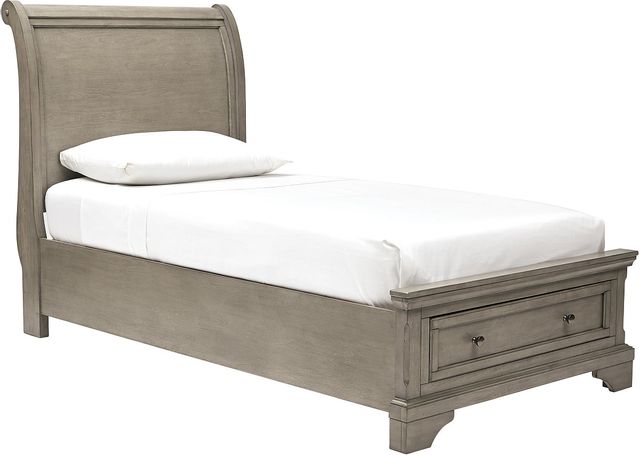 Signature Design by Ashley® Lettner Light Gray Twin Storage Sleigh Bed-0