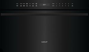 Wolf® M Series Contemporary 1.6 Cu. Ft. Black Built In Drop-Down Door Microwave Oven
