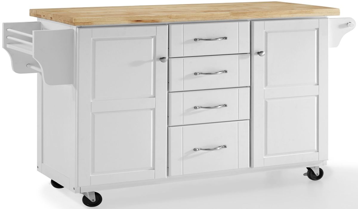 Crosley Furniture Elliott White Kitchen Cart Big Sandy Superstore   4fcbe292 A1f7 408a 9443 F5811a5565fa 