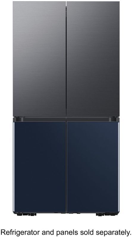 Samsung Bespoke 29.0 Cu. Ft. Matte Black Steel 4-Door Flex French Door Refrigerator in Customizable Panel 26