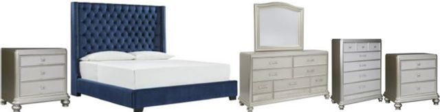 Ashley Coralayne 6 Piece King Upholstered Bedroom Set B650-31-136-46-78-76-93  - Portland, OR