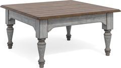 Flexsteel® Plymouth® Distressed Graywash Square Coffee Table