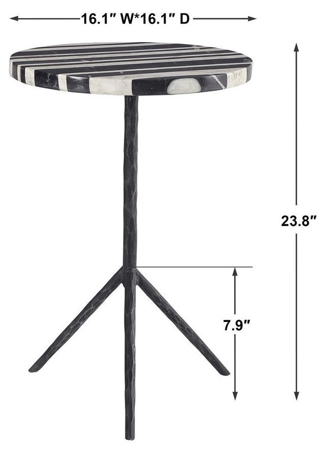 Uttermost® Fine Line Black and White Accent Table 4