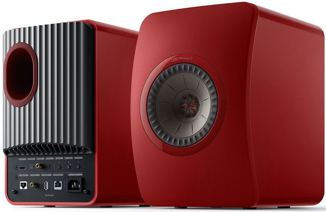 KEF LS50 Wireless II 5.25" Crimson Red Powered Stereo Speakers 1