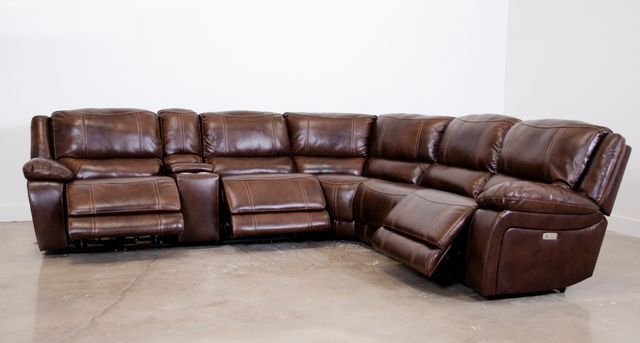 Kuka Home K-Motion 6 Piece Brown Leather Power Reclining Sectional-2