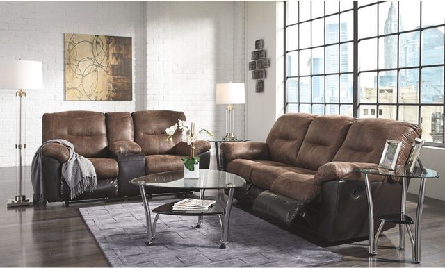 Signature Design by Ashley® Follett Double Reclining Loveseat with Console 5