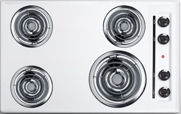 Summit® 30" White Electric Cooktop-0